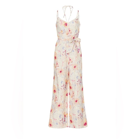 PAIGE Akari Floral Jumpsuit – Cream/Multi | Size 10 - Picture 5 of 9